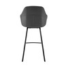 30" Gray Faux Leather and Black Metal Swivel Bar Stool