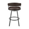 26" Mod Chocolate Faux Leather Java Brown Finish Swivel Bar Stool