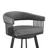 30" Mod Gray Faux Leather Black Finish Swivel Bar Stool