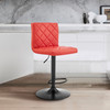 Red Faux Leather Swivel Adjustable Bar Stool