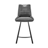 30" Black Fabric and Black Metal Bar Stool