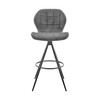 30" Charcoal Gray and Black Microfiber Squared Channel Bar Stool