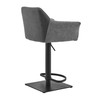 Lush Grey Faux Leather and Fabric Adjustable Swivel Stool