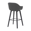 Gray Textured Faux Leather Modern Bar Stool