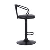 Black Faux Leather & Metal Base Adjustable Bar Stool