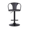 Gray Faux Leather & Metal Base Adjustable Bar Stool