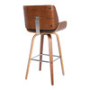 30" Brown Faux Leather Wooden Base Bar Stool