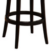 26" Black Faux Leather Round Seat Black Wood Swivel Armless Bar Stool