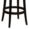 30" Black Faux Leather Round Seat Black Wood Swivel Armless Bar Stool