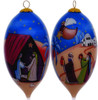 Colorful Nativity Scene Hand Painted Mouth Blown Glass Ornament