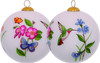 Decorative Florals Hand Painted Mouth Blown Glass Ornament