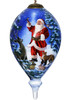 Starry Heaven and Santa Hand Painted Mouth Blown Glass Ornament