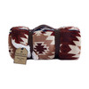 Multicolored Reversible Velvet and Sherpa Throw Blanket