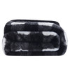 Reversible Buffalo Black and White Faux Rabbit Fur and Sherpa Throw Blanket