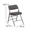 2 Pack HERCULES Series Premium Curved Triple Braced & Double Hinged Gray Fabric Metal Folding Chair