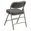 2 Pack HERCULES Series Premium Curved Triple Braced & Double Hinged Gray Fabric Metal Folding Chair