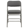 2 Pack HERCULES Series Premium Curved Triple Braced & Double Hinged Gray Fabric Metal Folding Chair
