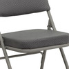 2 Pack HERCULES Series Premium Curved Triple Braced & Double Hinged Gray Fabric Metal Folding Chair