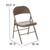 2 Pack HERCULES Series Double Braced Beige Metal Folding Chair