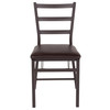 2 Pack HERCULES Series Brown Folding Ladder Back Metal Chair with Brown Vinyl Seat