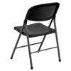 2 Pack HERCULES Series 330 lb. Capacity Black Plastic Folding Chair with Charcoal Frame