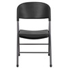 2 Pack HERCULES Series 330 lb. Capacity Black Plastic Folding Chair with Charcoal Frame