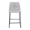 Reagan 24 inch LeatherSoft Counter Height Barstools in Light Gray, Set of 2