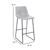 Reagan 30 inch LeatherSoft Bar Height Barstools in Light Gray, Set of 2