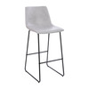 Reagan 30 inch LeatherSoft Bar Height Barstools in Light Gray, Set of 2