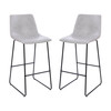 Reagan 30 inch LeatherSoft Bar Height Barstools in Light Gray, Set of 2