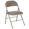 2 Pack HERCULES Series Double Braced Gray Vinyl Folding Chair