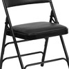 HERCULES Series Metal Folding Chairs with Padded Seats | Set of 2 Black Metal Folding Chairs