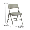 2 Pack HERCULES Series Curved Triple Braced & Double Hinged Gray Vinyl Metal Folding Chair