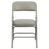 2 Pack HERCULES Series Curved Triple Braced & Double Hinged Gray Vinyl Metal Folding Chair