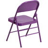 2 Pack HERCULES COLORBURST Series Impulsive Purple Triple Braced & Double Hinged Metal Folding Chair