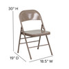 2 Pack HERCULES Series Triple Braced & Double Hinged Beige Metal Folding Chair