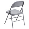 2 Pack HERCULES Series Triple Braced & Double Hinged Gray Metal Folding Chair