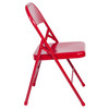 2 Pack HERCULES Series Triple Braced & Double Hinged Red Metal Folding Chair