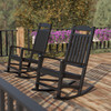 Set of 2 Winston All-Weather Rocking Chair in Black Faux Wood