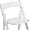 HERCULES Kids Folding Chairs with Padded Seats | Set of 2 White Resin Folding Chair with Vinyl Padded Seat for Kids