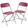 Hercules Series Plastic Folding Chair - Red - 2 Pack 650LB Weight Capacity Comfortable Event Chair - Lightweight Folding Chair