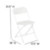 Hercules Series Plastic Folding Chair - White - 2 Pack 650LB Weight Capacity Comfortable Event Chair-Lightweight Folding Chair