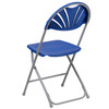 2 Pack HERCULES Series 650 lb. Capacity Blue Plastic Fan Back Folding Chair