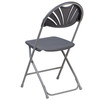 2 Pack HERCULES Series 650 lb. Capacity Charcoal Plastic Fan Back Folding Chair