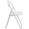 2 Pack HERCULES Series 500 lb. Capacity Heavy Duty White Plastic Folding Chair with Built-in Ganging Brackets