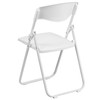 2 Pack HERCULES Series 500 lb. Capacity Heavy Duty White Plastic Folding Chair with Built-in Ganging Brackets