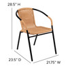 Lila 2 Pack Beige Rattan Indoor-Outdoor Restaurant Stack Chair