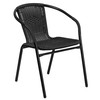 Lila 2 Pack Black Rattan Indoor-Outdoor Restaurant Stack Chair