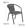 Lila 2 Pack Gray Rattan Indoor-Outdoor Restaurant Stack Chair