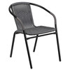 Lila 2 Pack Gray Rattan Indoor-Outdoor Restaurant Stack Chair